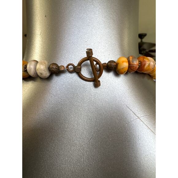 Natural Turquoise, Coral and Other Stones Bevelled & Polished With Toggle Clasp - Picture 2 of 8